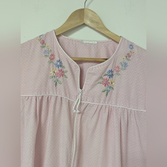 Vintage House Coat Light Weight Robe Floral Feminine Nighty Nightgown Large - Picture 3 of 8